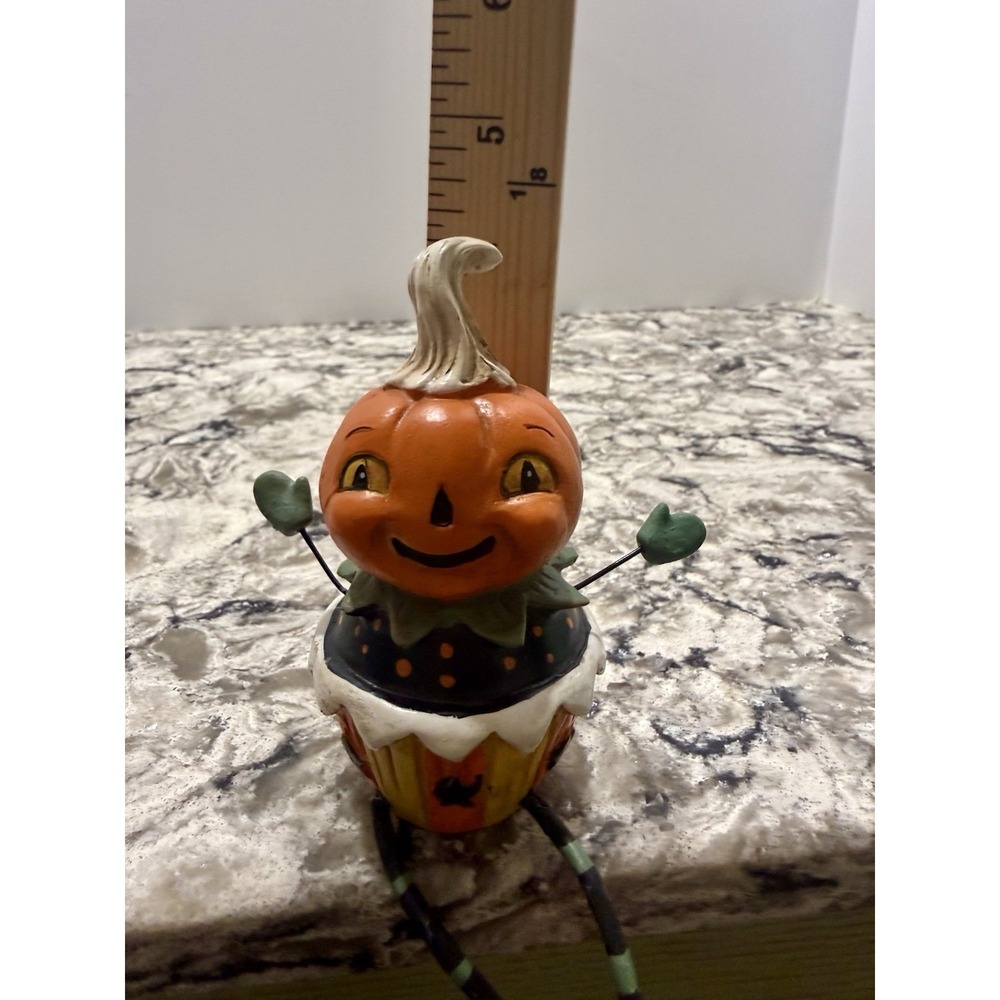 Johanna Parker Pumpkin Cupcake Mantel Sitter Figure Halloween